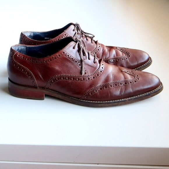 Cole Haan Men\'s Brown Leather Classic Wingtip Oxford Lace Up Shoes Size 9 main image 11